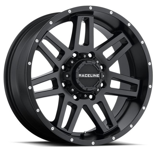 Raceline 931B Injector 17x9in 5x127 5x139.7 BP 0mm Offset 87.1mm Bore - Satin Black Wheel