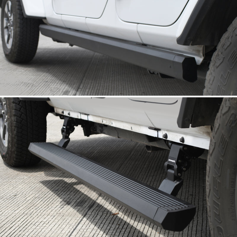 Go Rhino 18-23 Jeep Wrangler 4dr E-BOARD E1 Electric Running Board Kit (Drilling Req.) - Tex. Blk