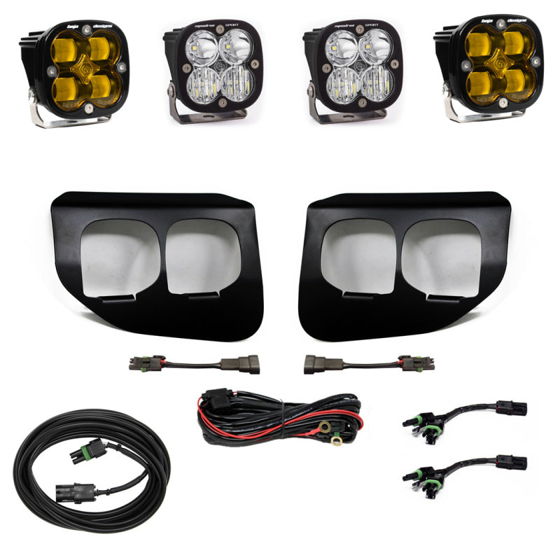 Baja Designs 2020-2022 Ford Super Duty Fog Lights Dual FPK SAE/Sport DC Baja Designs With Toggle Switch- Amber