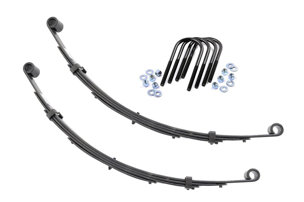 Rough Country Front Leaf Springs 3 Inch Lift Pair 74-90 Jeep Grand Wagoneer/J10 Truck/J20 Truck/Wagoneer 4WD