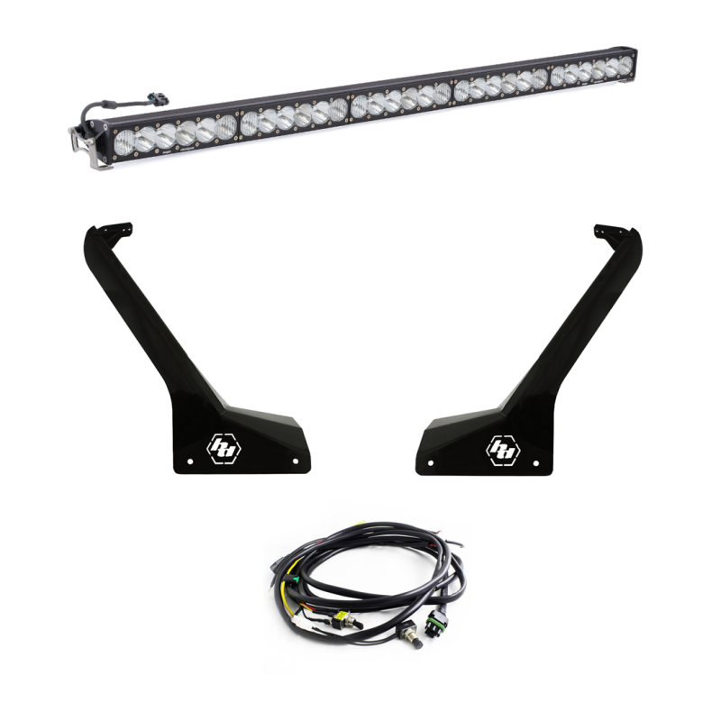 Baja Designs Jeep 2020-24 Gladiator; 2018-24 Wrangler JL Roof Bar LED Light Kit 50in OnX6+ With Toggle Switch