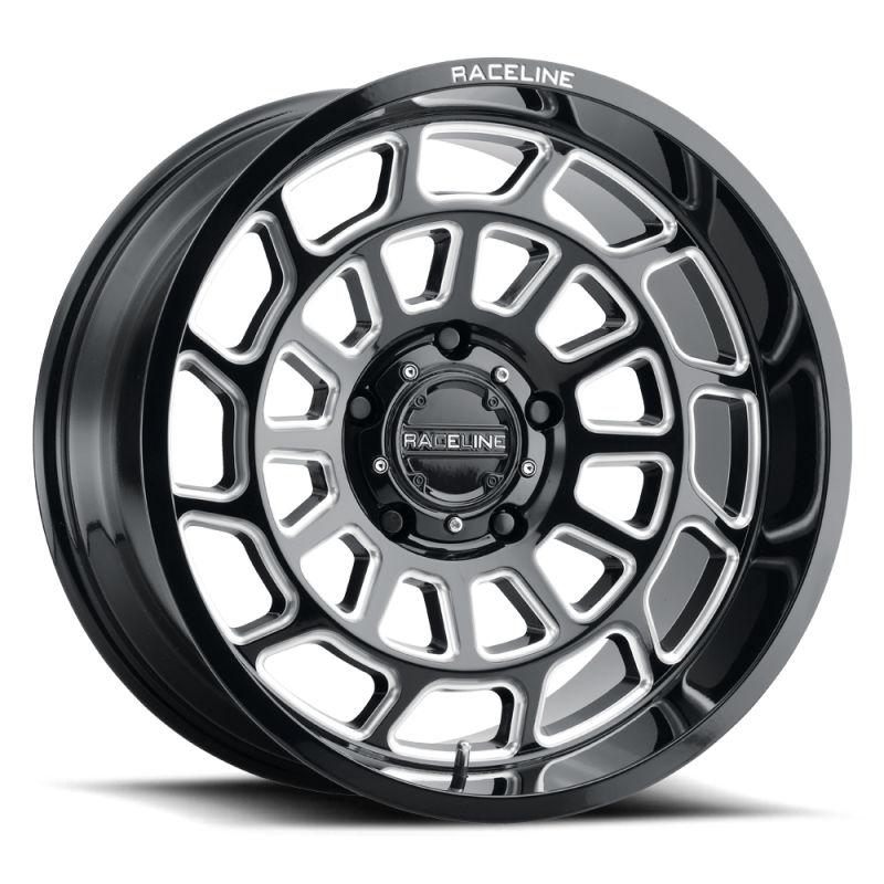 Raceline 955M Warp 20x10in 5x127 BP -19mm Offset 78.1mm Bore - Satin Black & Milled Wheel