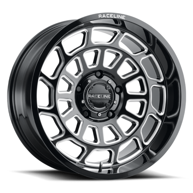 Raceline 955M Warp 20x10in 5x127 BP -19mm Offset 78.1mm Bore - Satin Black & Milled Wheel