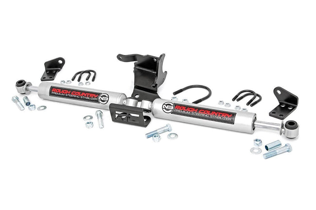 Rough Country Jeep N3 Dual Steering Stabilizer 18-20 Wrangler JL Gladiator JT