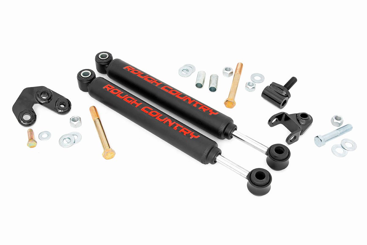 Rough Country Jeep Dual Steering Stabilizer 97-06 Wrangler TJ 86-92 Comanche MJ 84-01 Cherokee XJ