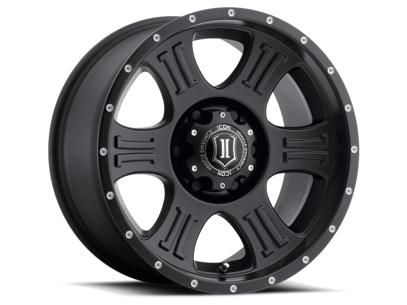 ICON Shield 17x8.5 5x5 0mm Offset 4.75in BS 71.5mm Bore Satin Black Wheel