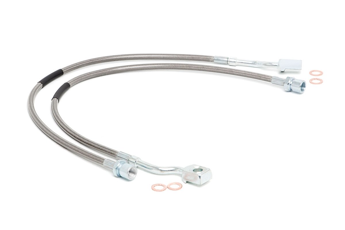 Rough Country Extended Front Brake Lines 5-7.5 Inch Lifts 07-19 Silverado/Sierra 1500/SUV