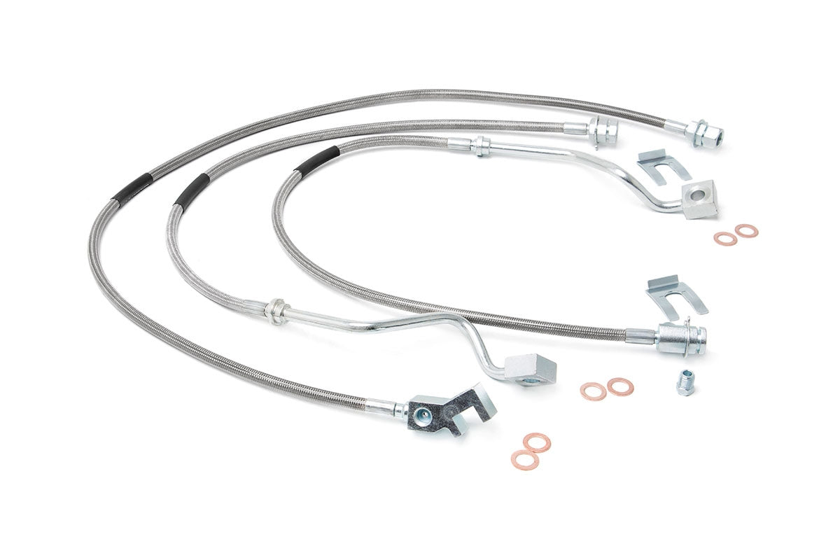 Rough Country Ford Front & Rear Stainless Steel Brake Lines 4-8 Inch Lifts 99-04 F250/350
