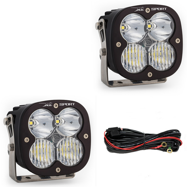 Baja Designs Jeep 2020-24 Gladiator; 2018-24 Wrangler JL With Steel Bumper LED Light Kit XL Sport With Toggle Switch