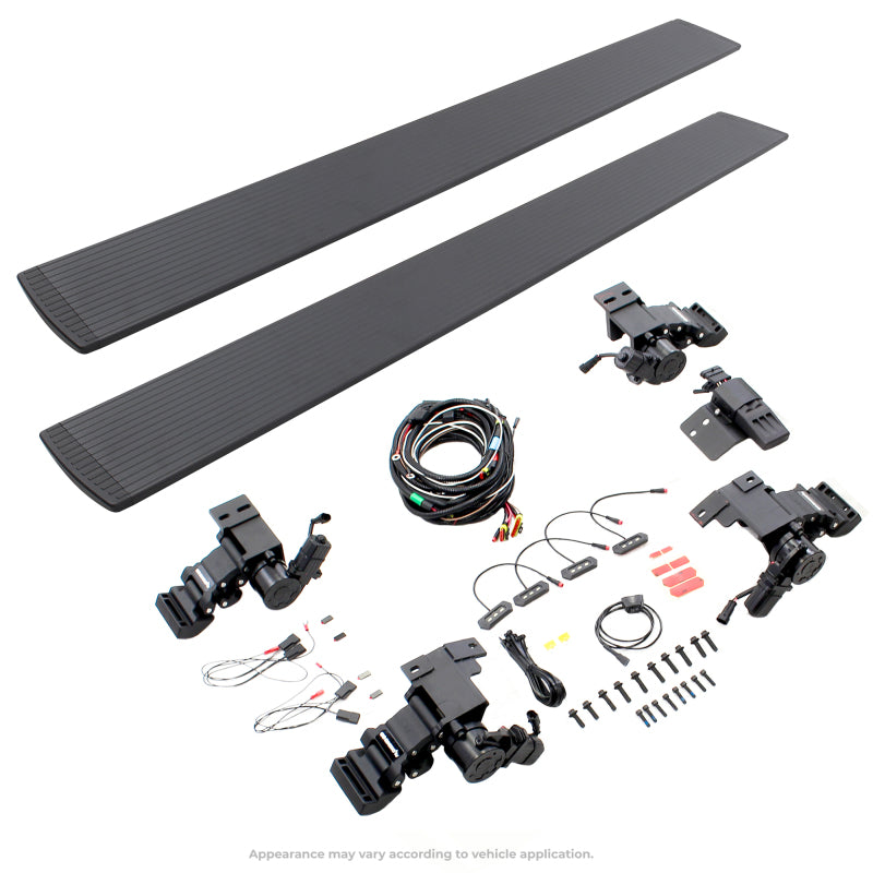 Go Rhino 20-23 Jeep Gladiator 4dr E-BOARD E1 Electric Running Board Kit (Cut/Drill Req.) - Tex. Blk