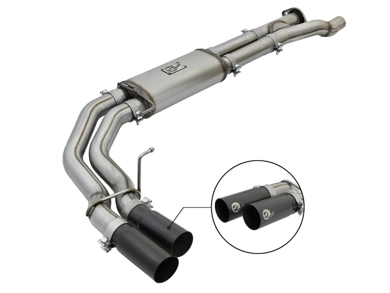 aFe POWER Rebel Series 3in 409 SS Cat Back Exhaust w/ Black Tips 17 Ford Raptor V6-3.5L