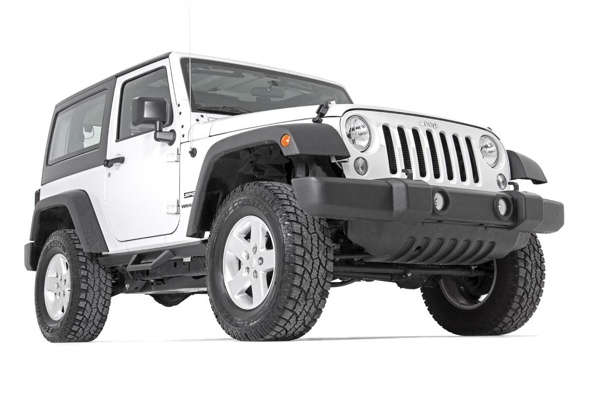 Rough Country Jeep Contoured Drop Steps 07-18 Wrangler JK 2 Door