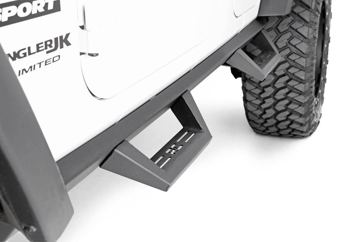 Rough Country Jeep Contoured Drop Steps 07-18 Wrangler JK Unlimited 4 Door