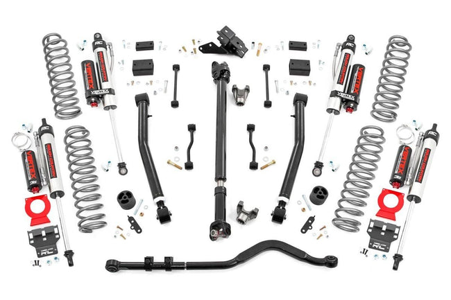 Rough Country 3.5 Inch Jeep Suspension Lift Kit Vertex Reservoir Stage 2 Coils & Adj. Control Arms 18-20 Wrangler JL Rubicon-2 Door