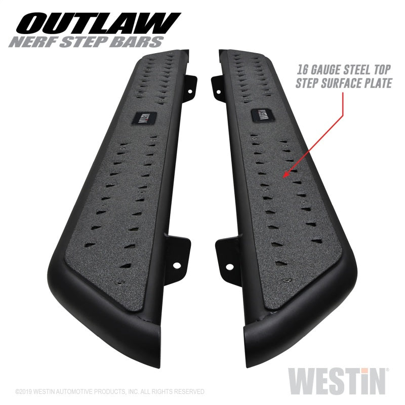 Westin 15-20 Ford F-150 SuperCab / 17-24 F-250/350 SuperCab Outlaw Nerf Step Bars - Textured Black