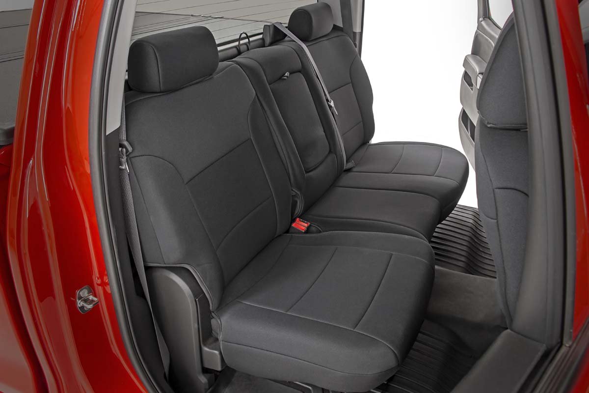 Rough Country Neoprene Front Seat Covers Black 14-18 Silverado/Sierra 1500