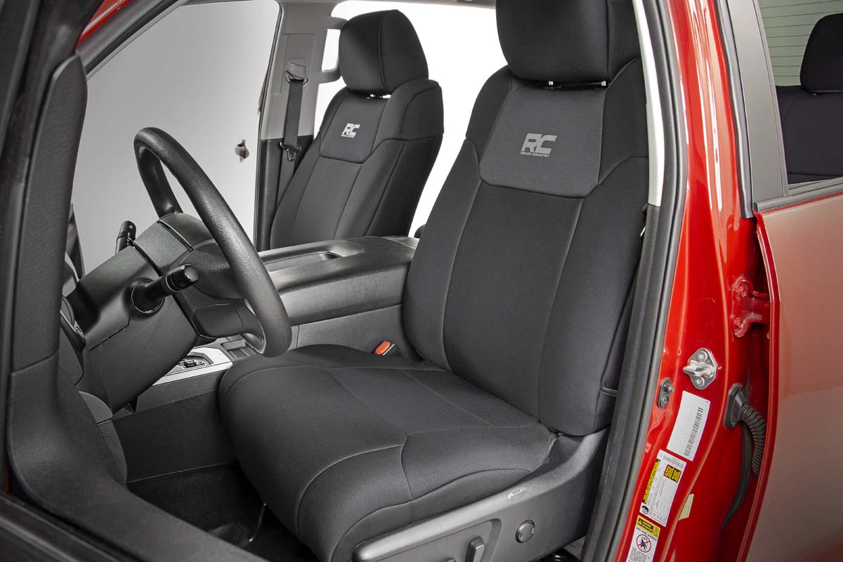 Rough Country Toyota Neoprene Front and Rear Seat Covers 14-20 Tundra Crew Cab