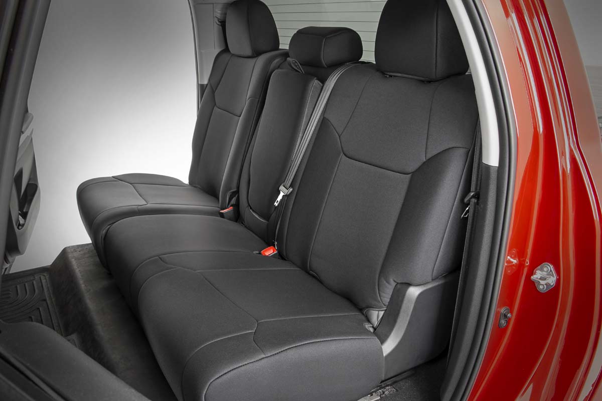 Rough Country Toyota Neoprene Front and Rear Seat Covers 14-20 Tundra Crew Cab
