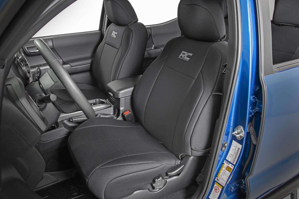 Rough Country Tacoma Neoprene Front Seat Covers For 16-Pres Toyota Tacoma Crew Cab
