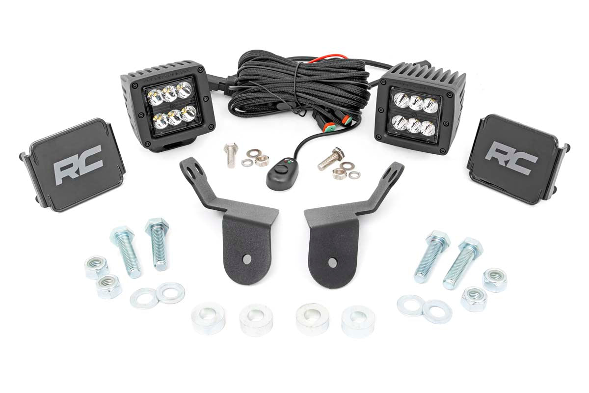 Rough Country Honda Dual LED Cube Kit 2.0 Inch Black Series 16-20 Pioneer