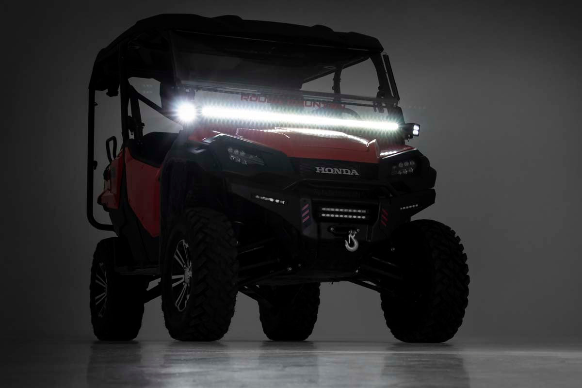 Rough Country Honda 50-Inch Single-Row Lower Windshield LED Kit Black Series 16-20 Pioneer