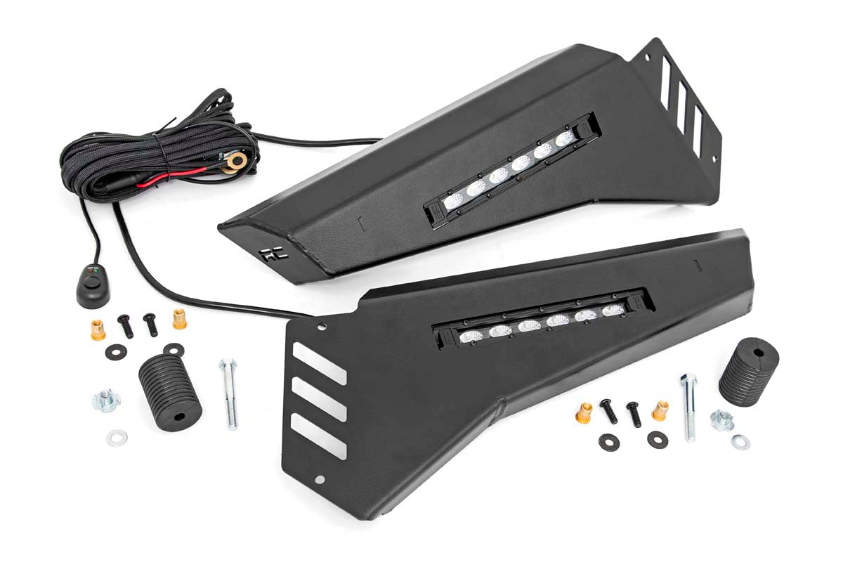 Rough Country Honda Front Bumper Panels w/ 6.0 Inch LED Light Bars 16-20 Pioneer 1000 w/o Factory Stinger