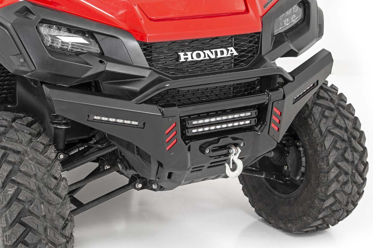 Rough Country Honda Front Bumper Panels w/ 6.0 Inch LED Light Bars 16-20 Pioneer 1000 w/ Factory Stinger