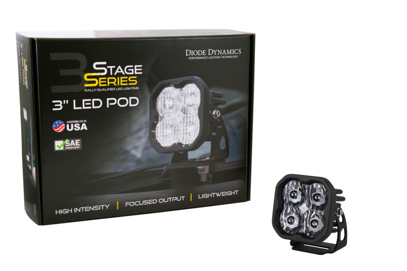 Diode Dynamics SS3 LED Pod Max - White SAE Fog Standard (Single)