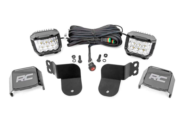 Rough Country Polaris Dual LED Cube Kit Black Series w/3 Inch OsRAM Wide Angle LED 16-20 General