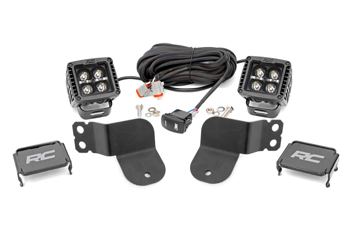 Rough Country Polaris Dual LED Cube Kit Black Series w/White DRL 16-20 General