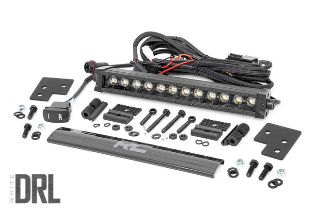 Rough Country Polaris 12-Inch LED Bumper Kit Black Series w. White DRL 19-20 Ranger
