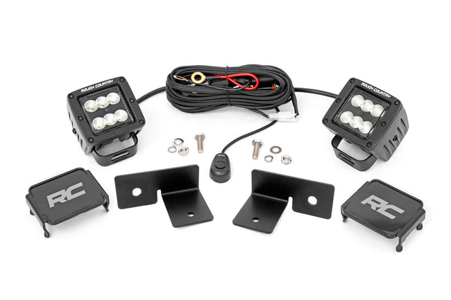 Rough Country Polaris General 2 Inch Cube Under Bed Black Combo LED Kit For 18-Pres General