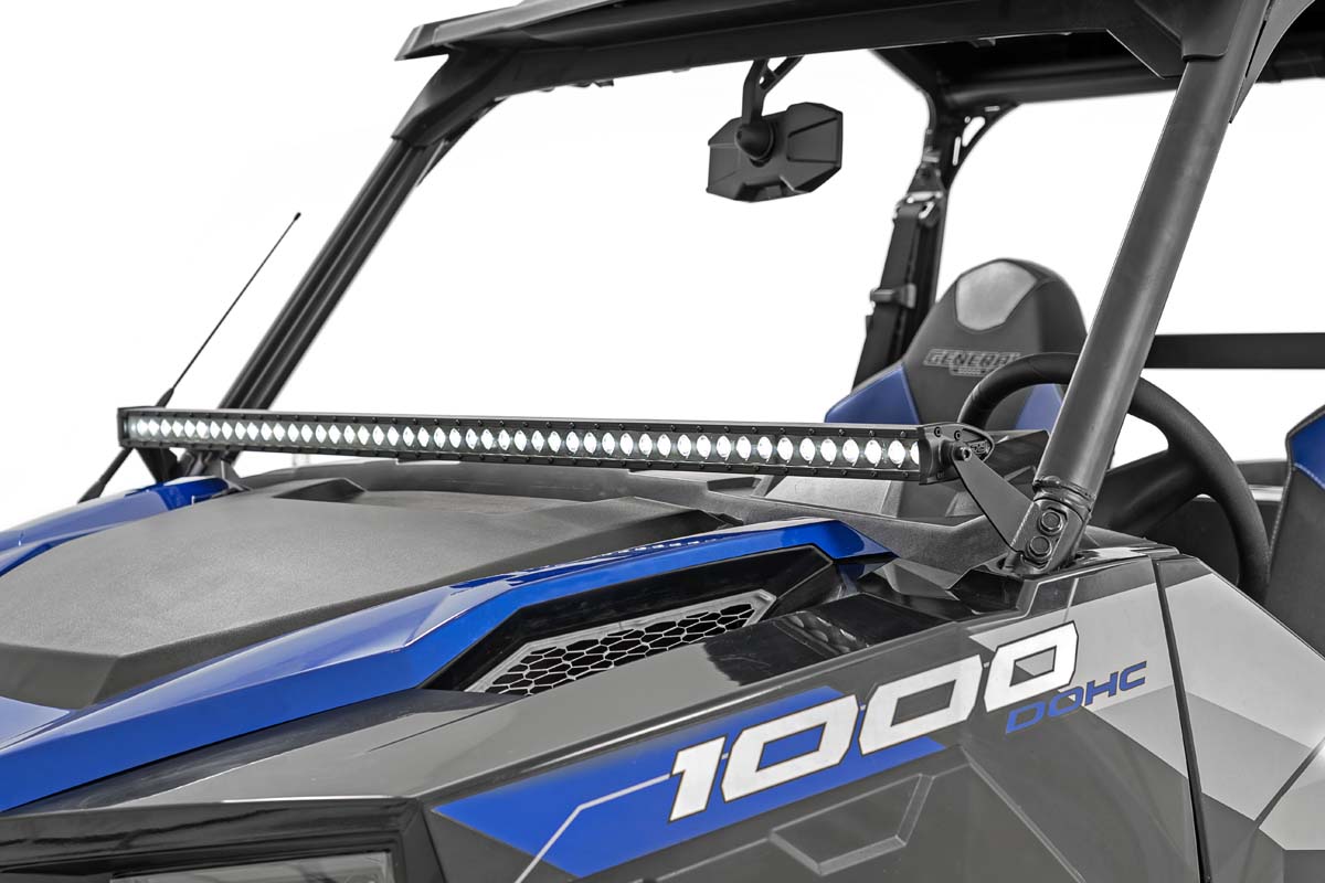 Rough Country Polaris 50-Inch Single-Row Lower Windshield LED Kit Black Series 19-20 General