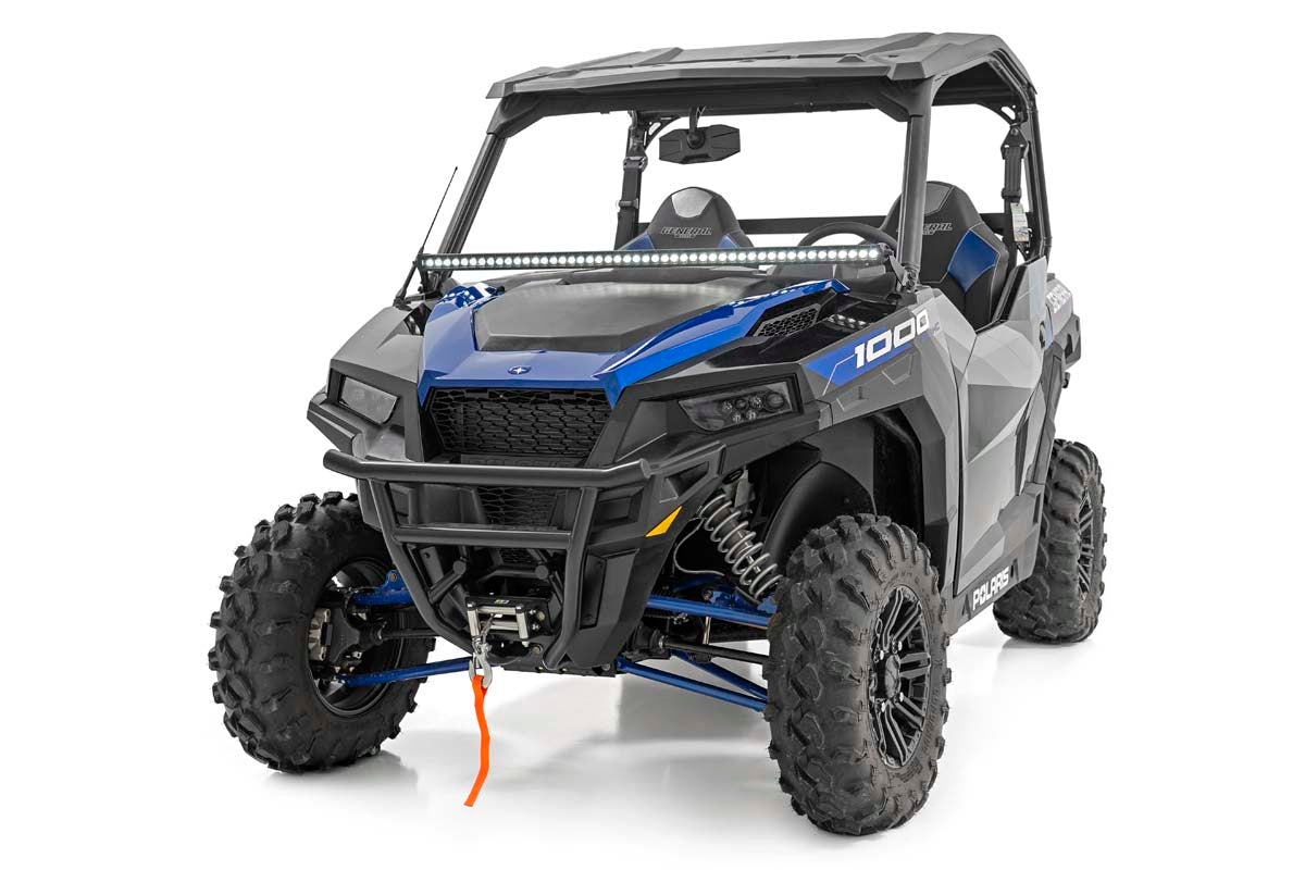 Rough Country Polaris 50-Inch Single-Row Lower Windshield LED Kit Black Series w/ White DRL 19-20 General