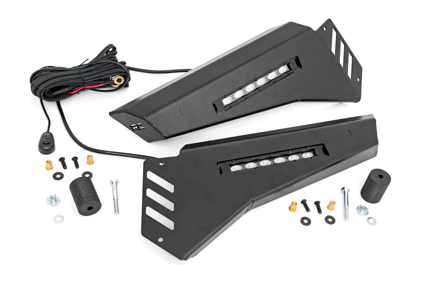 Rough Country Polaris Front Bumper Panels w/ 6.0 Inch LED Light Bars (13-19 Ranger)