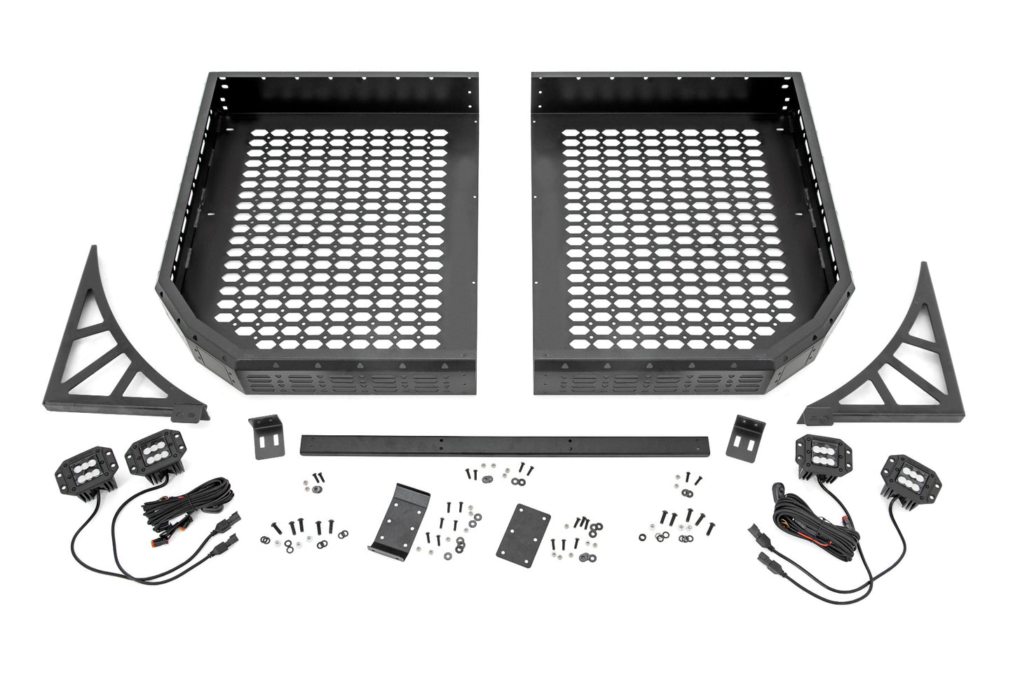 Rough Country Polaris Rear Cargo Rack w/ Cube Lights (19-20 Ranger 1000XP)