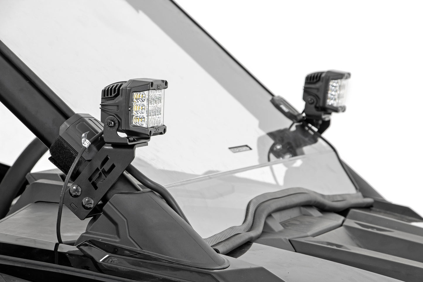 Rough Country Polaris Dual LED Cube Kit w/Black Series Flood LEDs 20-21 Polaris RZR PRO XP