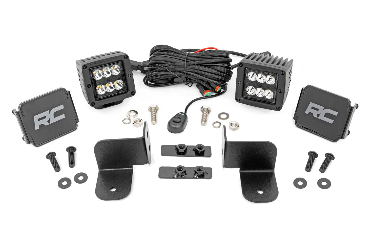 Rough Country Polaris Rear Facing 2-Inch Spot Black Series LED Kit 19-21 Polaris Ranger