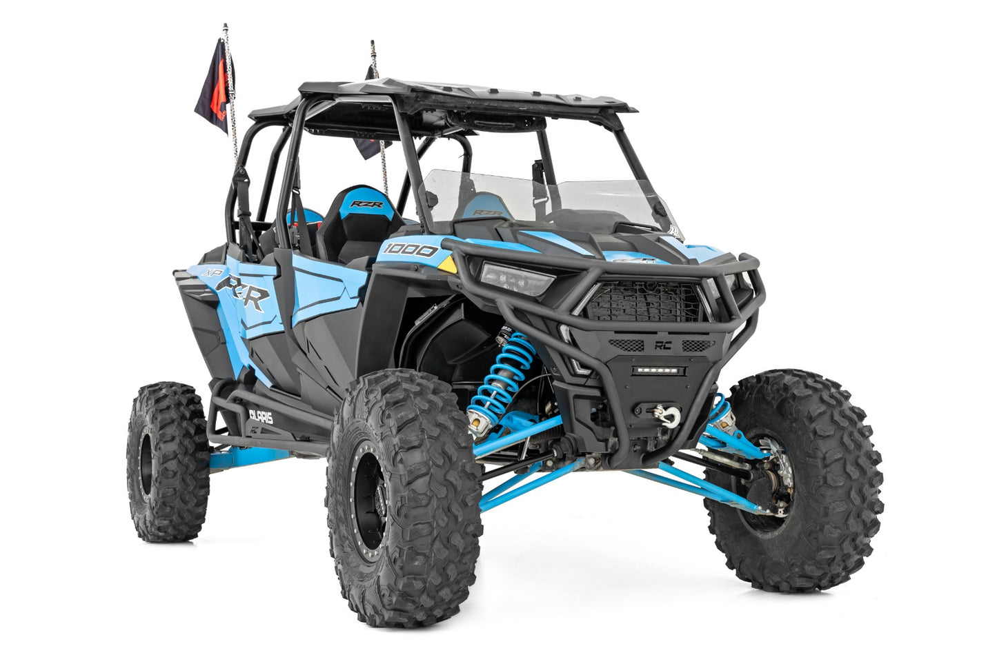 Rough Country Tubular Bumper Front Black Series LED 6 Light Slim Line Polaris RZR XP1000