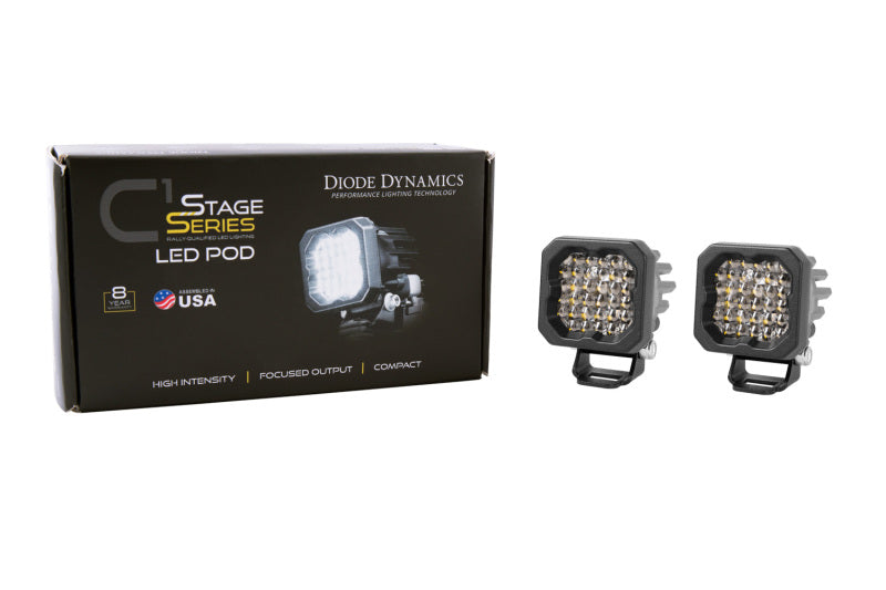 Diode Dynamics Stage Series C1R - White Flood Standard LED Pod (Pair)