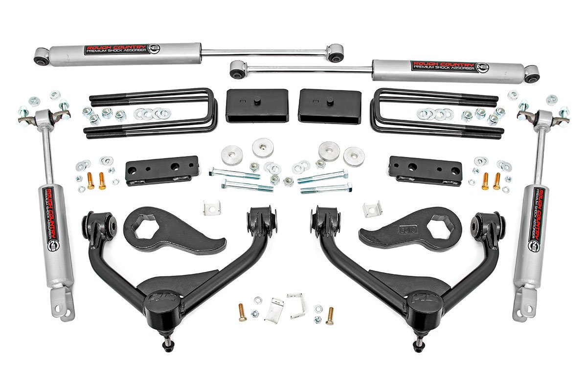 Rough Country 3 Inch GM Bolt-On Suspension Lift Kit 20 2500HD