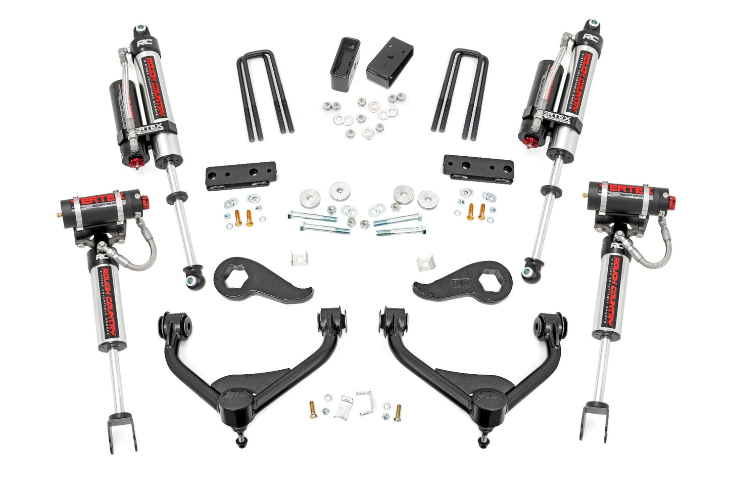 Rough Country 3.0 Inch GM Bolt-On Suspension Lift Kit w/ Vertex For 2020-2024 2500HD 2WD/4WD