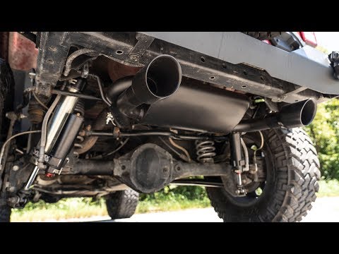 Rough Country Jeep Dual Outlet Performance Exhaust - Black 07-18 Wrangler JK