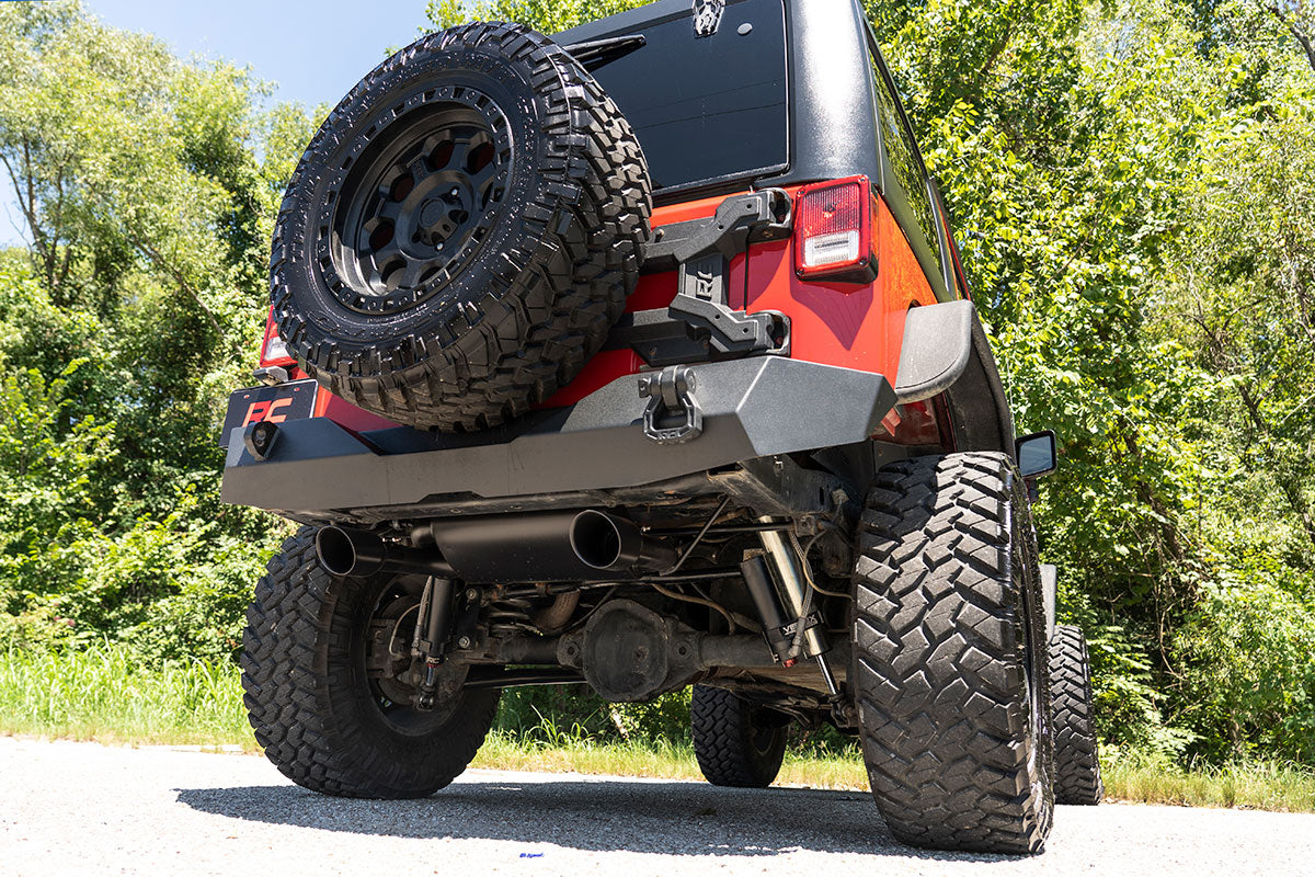 Rough Country Jeep Dual Outlet Performance Exhaust - Black 07-18 Wrangler JK