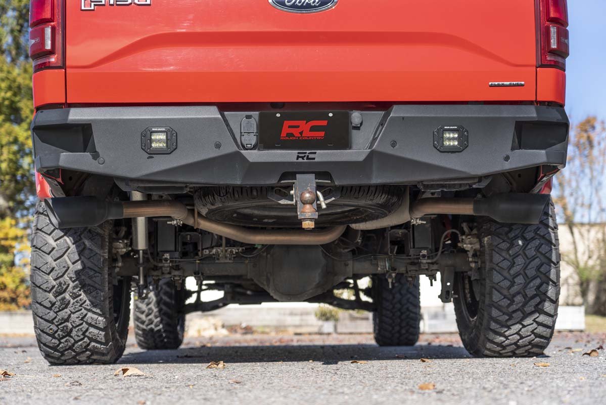 Rough Country Dual Cat-Back Exhaust System w/Black Tips 15-20 F-150