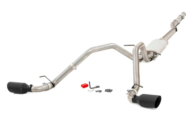 Rough Country Dual Cat-Back Exhaust System w/Black Tips 14-18 Silverado/Sierra 1500 5.3L