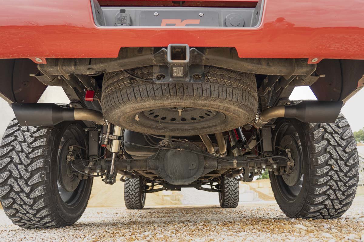 Rough Country Dual Cat-Back Exhaust System w/Black Tips 14-18 Silverado/Sierra 1500 5.3L