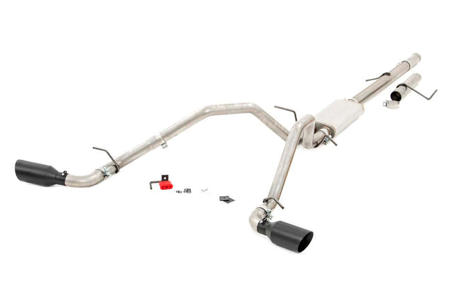 Rough Country Dual Cat-Back Exhaust System w/Black Tips 09-13 Silverado/Sierra 1500 4.8L/5.3L