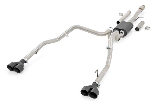 Rough Country Dual Cat-Back Exhaust System w/Black Tips 19-20 Silverado 1500 5.3 Liter