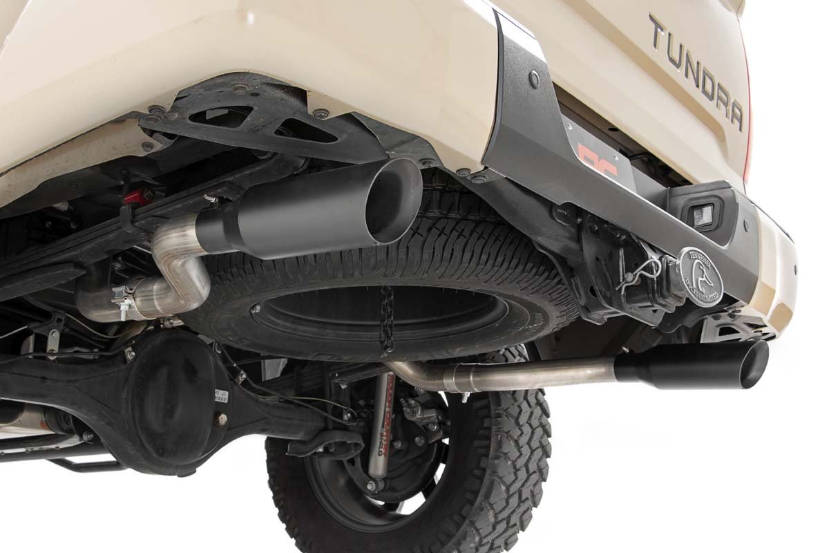 Rough Country Dual Cat-Back Exhaust System w/Black Tips 09-20 Toyota Tundra V8-4.6L, 5.7L